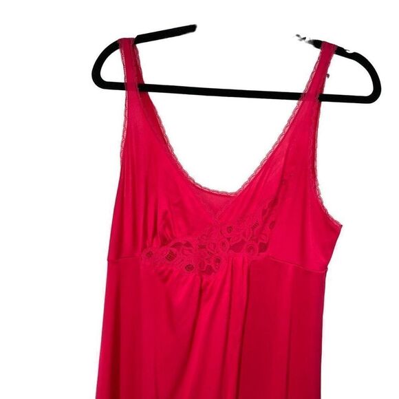 Vintage Hot Pink Long Nylon Lingerie Slip - Picture 2 of 10
